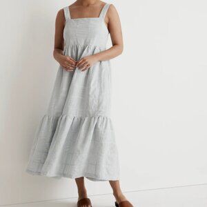 Madewell Cicely Tiered Midi Dress in Patchwork